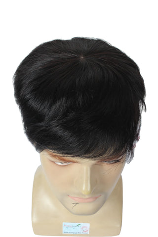 Full Head Wig For Mens - 100% Human Hairs With Adjustable Clips