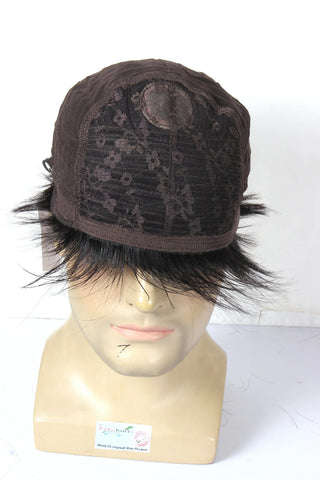 Full Head Wig For Mens - 100% Human Hairs With Adjustable Clips