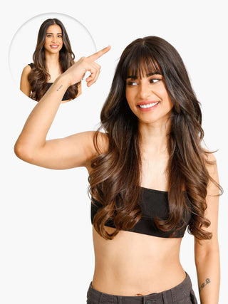 Silk Hair Topper With Bangs
