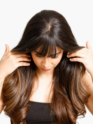 Silk Hair Topper With Bangs